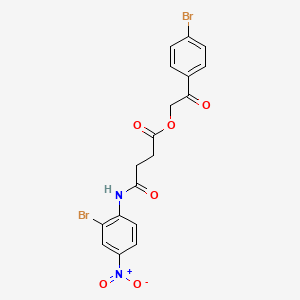 molecular formula C18H14Br2N2O6 B4891497 2-(4-bromophenyl)-2-oxoethyl 4-[(2-bromo-4-nitrophenyl)amino]-4-oxobutanoate 