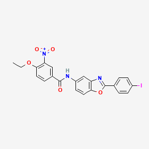 molecular formula C22H16IN3O5 B4891536 4-ethoxy-N-[2-(4-iodophenyl)-1,3-benzoxazol-5-yl]-3-nitrobenzamide 