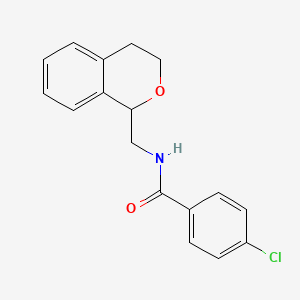 molecular formula C17H16ClNO2 B4891545 4-chloro-N-(3,4-dihydro-1H-isochromen-1-ylmethyl)benzamide 