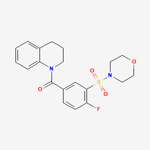 molecular formula C20H21FN2O4S B4891551 1-[4-fluoro-3-(4-morpholinylsulfonyl)benzoyl]-1,2,3,4-tetrahydroquinoline 