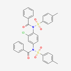 molecular formula C34H27ClN2O6S2 B4891557 N,N'-(2-chloro-1,4-phenylene)bis{N-[(4-methylphenyl)sulfonyl]benzamide} 