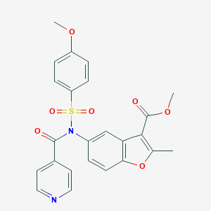 Methyl 5-{isonicotinoyl[(4-methoxyphenyl)sulfonyl]amino}-2-methyl-1-benzofuran-3-carboxylate