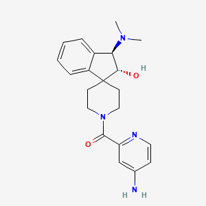 molecular formula C21H26N4O2 B4891574 (2R*,3R*)-1'-[(4-amino-2-pyridinyl)carbonyl]-3-(dimethylamino)-2,3-dihydrospiro[indene-1,4'-piperidin]-2-ol 