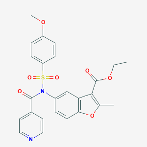 Ethyl 5-{isonicotinoyl[(4-methoxyphenyl)sulfonyl]amino}-2-methyl-1-benzofuran-3-carboxylate