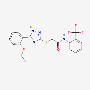molecular formula C19H17F3N4O2S B4891583 2-{[5-(2-ethoxyphenyl)-4H-1,2,4-triazol-3-yl]thio}-N-[2-(trifluoromethyl)phenyl]acetamide 