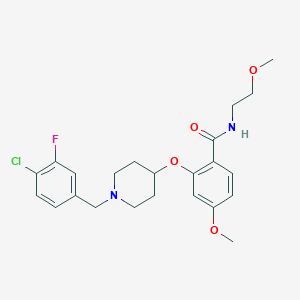 2-{[1-(4-chloro-3-fluorobenzyl)-4-piperidinyl]oxy}-4-methoxy-N-(2-methoxyethyl)benzamide