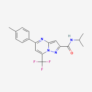 molecular formula C18H17F3N4O B4891598 N-isopropyl-5-(4-methylphenyl)-7-(trifluoromethyl)pyrazolo[1,5-a]pyrimidine-2-carboxamide 