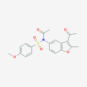 molecular formula C20H19NO6S B489161 N-(3-acetyl-2-methyl-1-benzofuran-5-yl)-N-(4-methoxyphenyl)sulfonylacetamide CAS No. 518318-75-7