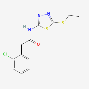 molecular formula C12H12ClN3OS2 B4891612 2-(2-chlorophenyl)-N-[5-(ethylthio)-1,3,4-thiadiazol-2-yl]acetamide 