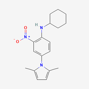 molecular formula C18H23N3O2 B4891617 N-cyclohexyl-4-(2,5-dimethyl-1H-pyrrol-1-yl)-2-nitroaniline 