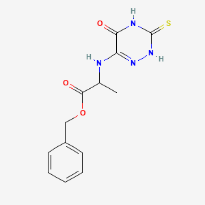 molecular formula C13H14N4O3S B4891649 benzyl N-(5-oxo-3-thioxo-2,3,4,5-tetrahydro-1,2,4-triazin-6-yl)alaninate 