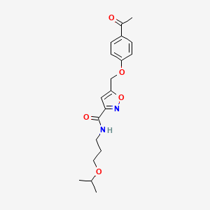molecular formula C19H24N2O5 B4891651 5-[(4-acetylphenoxy)methyl]-N-(3-isopropoxypropyl)-3-isoxazolecarboxamide 