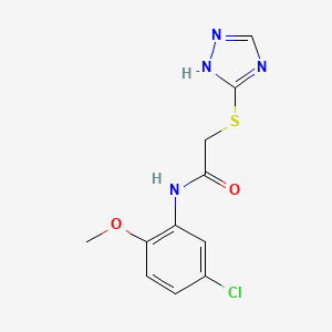 molecular formula C11H11ClN4O2S B4891659 N-(5-chloro-2-methoxyphenyl)-2-(4H-1,2,4-triazol-3-ylthio)acetamide 