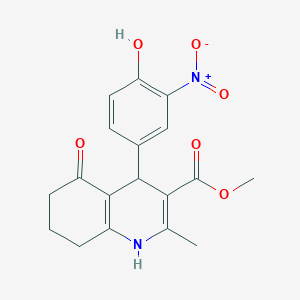molecular formula C18H18N2O6 B4891675 methyl 4-(4-hydroxy-3-nitrophenyl)-2-methyl-5-oxo-1,4,5,6,7,8-hexahydro-3-quinolinecarboxylate 