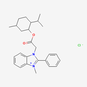 molecular formula C26H33ClN2O2 B4891698 1-{2-[(2-isopropyl-5-methylcyclohexyl)oxy]-2-oxoethyl}-3-methyl-2-phenyl-1H-3,1-benzimidazol-3-ium chloride 
