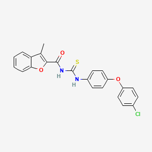 molecular formula C23H17ClN2O3S B4891701 N-({[4-(4-chlorophenoxy)phenyl]amino}carbonothioyl)-3-methyl-1-benzofuran-2-carboxamide 