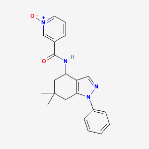 molecular formula C21H22N4O2 B4891702 N-(6,6-dimethyl-1-phenyl-4,5,6,7-tetrahydro-1H-indazol-4-yl)nicotinamide 1-oxide 