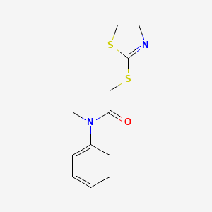 molecular formula C12H14N2OS2 B4891706 2-(4,5-dihydro-1,3-thiazol-2-ylthio)-N-methyl-N-phenylacetamide 