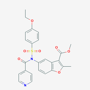 molecular formula C25H22N2O7S B489175 Methyl 5-[[(4-ethoxyphenyl)sulfonyl](isonicotinoyl)amino]-2-methyl-1-benzofuran-3-carboxylate CAS No. 518318-11-1