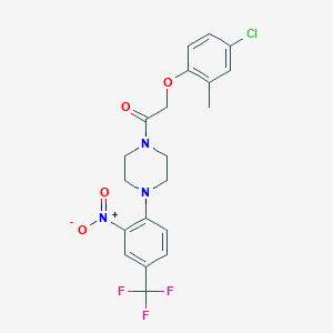 molecular formula C20H19ClF3N3O4 B4891753 1-[(4-chloro-2-methylphenoxy)acetyl]-4-[2-nitro-4-(trifluoromethyl)phenyl]piperazine 