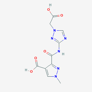 molecular formula C10H10N6O5 B4891757 3-({[1-(carboxymethyl)-1H-1,2,4-triazol-3-yl]amino}carbonyl)-1-methyl-1H-pyrazole-4-carboxylic acid 