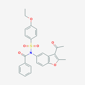 molecular formula C26H23NO6S B489176 N-(3-acetyl-2-methyl-1-benzofuran-5-yl)-N-[(4-ethoxyphenyl)sulfonyl]benzamide CAS No. 518318-02-0