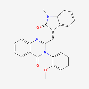 molecular formula C25H19N3O3 B4891768 3-(2-methoxyphenyl)-2-[(1-methyl-2-oxo-1,2-dihydro-3H-indol-3-ylidene)methyl]-4(3H)-quinazolinone 