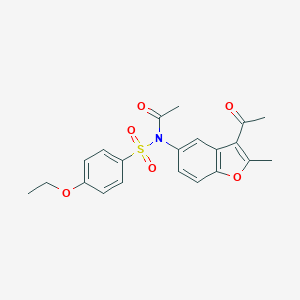 molecular formula C21H21NO6S B489177 N-(3-acetyl-2-methyl-1-benzofuran-5-yl)-N-(4-ethoxyphenyl)sulfonylacetamide CAS No. 518318-20-2