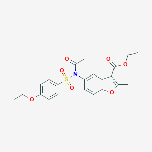 molecular formula C22H23NO7S B489178 Ethyl 5-[acetyl-(4-ethoxyphenyl)sulfonylamino]-2-methyl-1-benzofuran-3-carboxylate CAS No. 518318-21-3