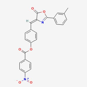 molecular formula C24H16N2O6 B4891785 4-{[2-(3-methylphenyl)-5-oxo-1,3-oxazol-4(5H)-ylidene]methyl}phenyl 4-nitrobenzoate 