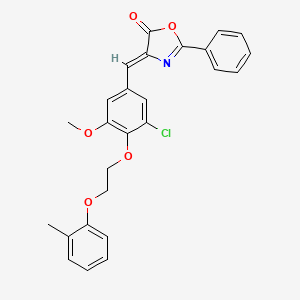 molecular formula C26H22ClNO5 B4891790 4-{3-chloro-5-methoxy-4-[2-(2-methylphenoxy)ethoxy]benzylidene}-2-phenyl-1,3-oxazol-5(4H)-one 