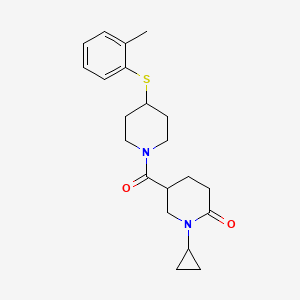 molecular formula C21H28N2O2S B4891812 1-cyclopropyl-5-({4-[(2-methylphenyl)thio]-1-piperidinyl}carbonyl)-2-piperidinone 
