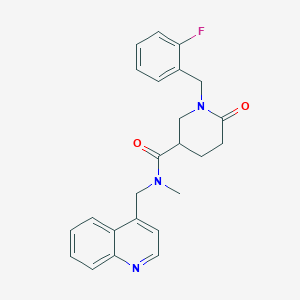 molecular formula C24H24FN3O2 B4891820 1-(2-fluorobenzyl)-N-methyl-6-oxo-N-(4-quinolinylmethyl)-3-piperidinecarboxamide 