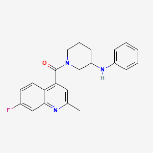 molecular formula C22H22FN3O B4891829 1-[(7-fluoro-2-methyl-4-quinolinyl)carbonyl]-N-phenyl-3-piperidinamine 