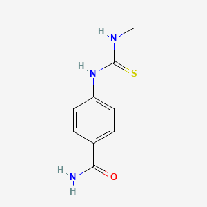 molecular formula C9H11N3OS B4891838 4-{[(methylamino)carbonothioyl]amino}benzamide 