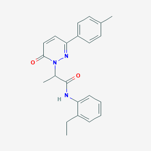 molecular formula C22H23N3O2 B4891855 N-(2-ethylphenyl)-2-[3-(4-methylphenyl)-6-oxo-1(6H)-pyridazinyl]propanamide 