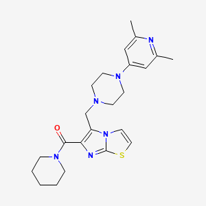 molecular formula C23H30N6OS B4891873 5-{[4-(2,6-dimethyl-4-pyridinyl)-1-piperazinyl]methyl}-6-(1-piperidinylcarbonyl)imidazo[2,1-b][1,3]thiazole 