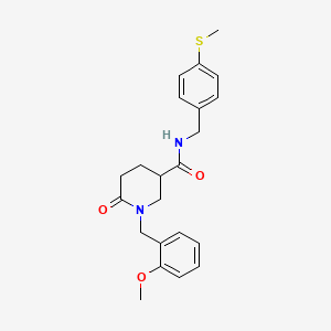 molecular formula C22H26N2O3S B4891893 1-(2-methoxybenzyl)-N-[4-(methylthio)benzyl]-6-oxo-3-piperidinecarboxamide 