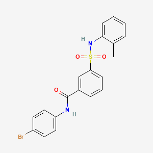 molecular formula C20H17BrN2O3S B4891926 N-(4-bromophenyl)-3-{[(2-methylphenyl)amino]sulfonyl}benzamide 