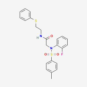 molecular formula C23H23FN2O3S2 B4891941 N~2~-(2-fluorophenyl)-N~2~-[(4-methylphenyl)sulfonyl]-N~1~-[2-(phenylthio)ethyl]glycinamide 