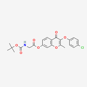 molecular formula C23H22ClNO7 B4891944 3-(4-chlorophenoxy)-2-methyl-4-oxo-4H-chromen-7-yl N-(tert-butoxycarbonyl)glycinate 