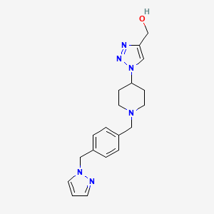 molecular formula C19H24N6O B4891950 (1-{1-[4-(1H-pyrazol-1-ylmethyl)benzyl]-4-piperidinyl}-1H-1,2,3-triazol-4-yl)methanol trifluoroacetate (salt) 
