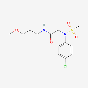 molecular formula C13H19ClN2O4S B4891957 N~2~-(4-chlorophenyl)-N~1~-(3-methoxypropyl)-N~2~-(methylsulfonyl)glycinamide 