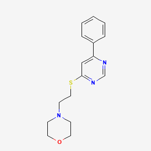 molecular formula C16H19N3OS B4892048 4-{2-[(6-phenyl-4-pyrimidinyl)thio]ethyl}morpholine 