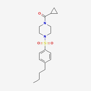 molecular formula C18H26N2O3S B4892053 1-[(4-butylphenyl)sulfonyl]-4-(cyclopropylcarbonyl)piperazine 