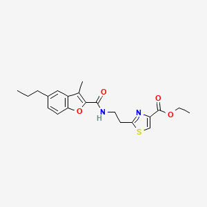 molecular formula C21H24N2O4S B4892081 ethyl 2-(2-{[(3-methyl-5-propyl-1-benzofuran-2-yl)carbonyl]amino}ethyl)-1,3-thiazole-4-carboxylate 