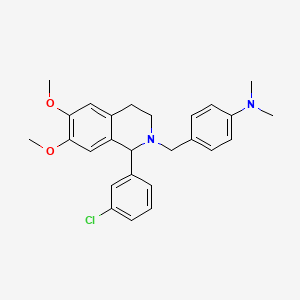 molecular formula C26H29ClN2O2 B4892087 (4-{[1-(3-chlorophenyl)-6,7-dimethoxy-3,4-dihydro-2(1H)-isoquinolinyl]methyl}phenyl)dimethylamine 