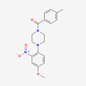molecular formula C19H21N3O4 B4892095 1-(4-methoxy-2-nitrophenyl)-4-(4-methylbenzoyl)piperazine 