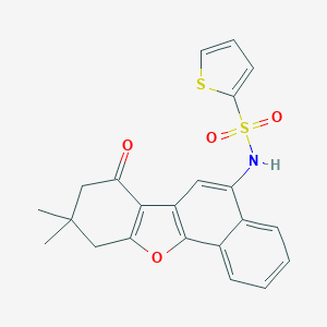 molecular formula C22H19NO4S2 B489210 N-(9,9-dimethyl-7-oxo-7,8,9,10-tetrahydronaphtho[1,2-b]benzofuran-5-yl)thiophene-2-sulfonamide CAS No. 518053-41-3