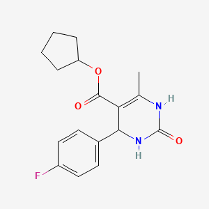 molecular formula C17H19FN2O3 B4892118 cyclopentyl 4-(4-fluorophenyl)-6-methyl-2-oxo-1,2,3,4-tetrahydro-5-pyrimidinecarboxylate 